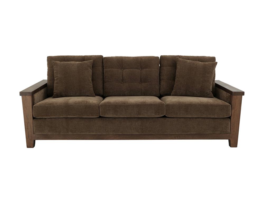 IFD - Walnut - Wooden Frame, Upholstered Sofa in Deep Forest Brown - IUP342-SOF-182 veiw 2