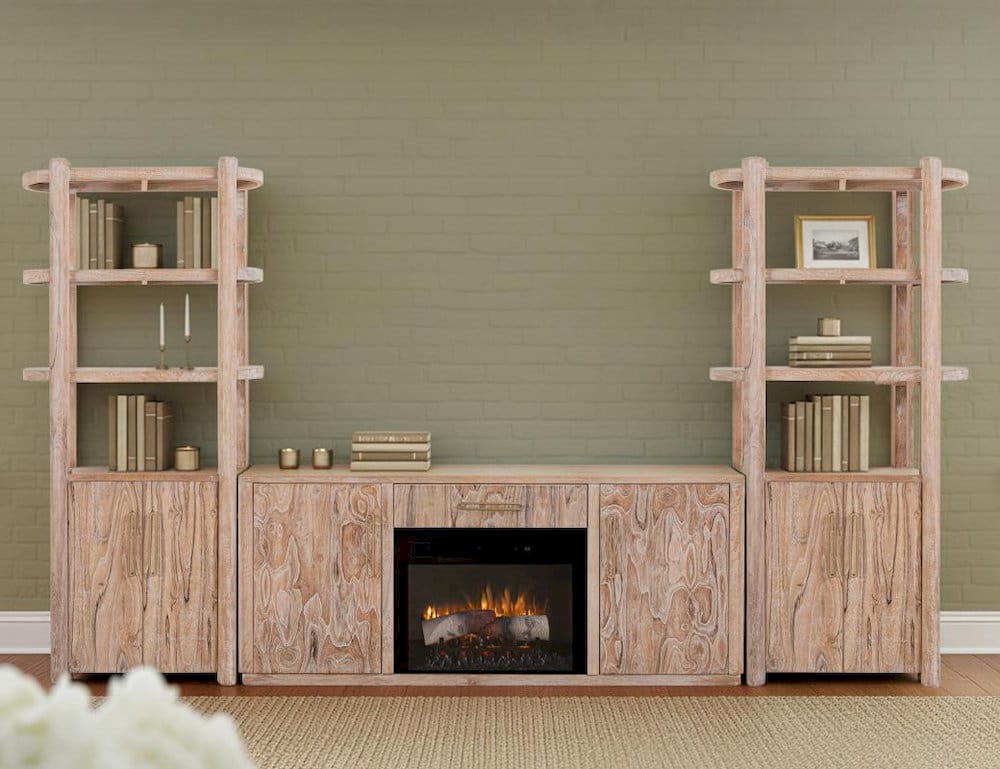 IFD  - White Balam Wall Unit, TV Stand 80" with Electric Fireplace Insert  - IFD4321WALFP80 view 4