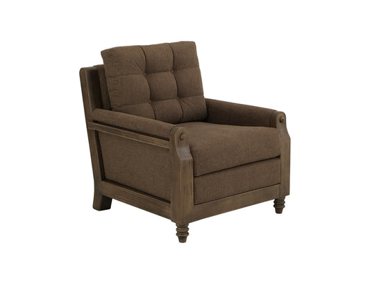 IFD - Xel-Ha II - Wooden Frame, Upholstered Armchair in Carnelian Brown - IUP574-ACH-183 view 1