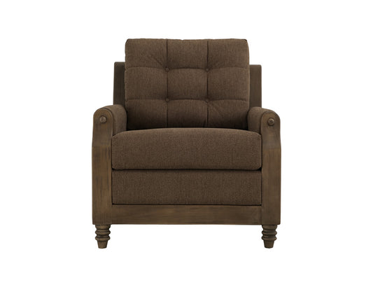 IFD - Xel-Ha II - Wooden Frame, Upholstered Armchair in Carnelian Brown - IUP574-ACH-183 view 2