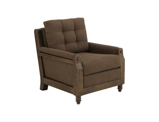IFD - Xel-Ha II - Wooden Frame, Upholstered Armchair in Carnelian Brown - IUP574-ACH-183 veiw 1
