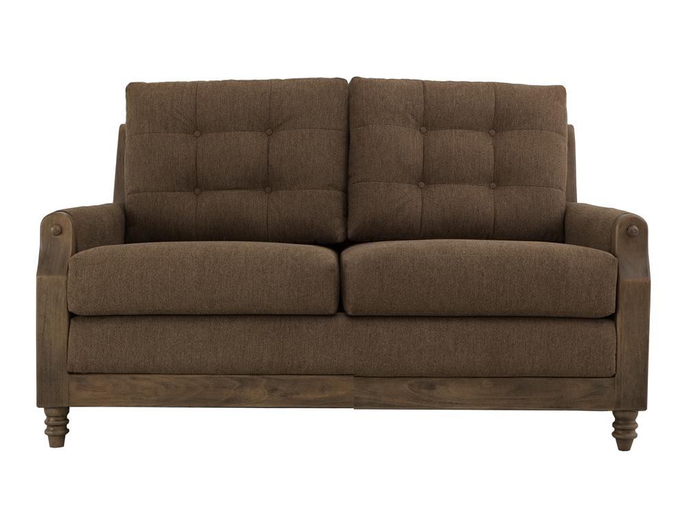 IFD - Xel-Ha II - Wooden Frame, Upholstered Loveseat in Carnelian Brown - IUP574-LOV-183 veiw 2