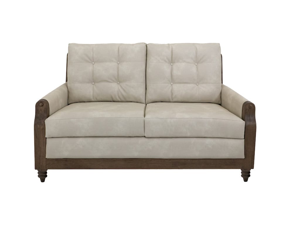 IFD  - Xel-Ha II  - Wooden Frame, Upholstered Loveseat  - White  - IUP574-LOV-234 view 2