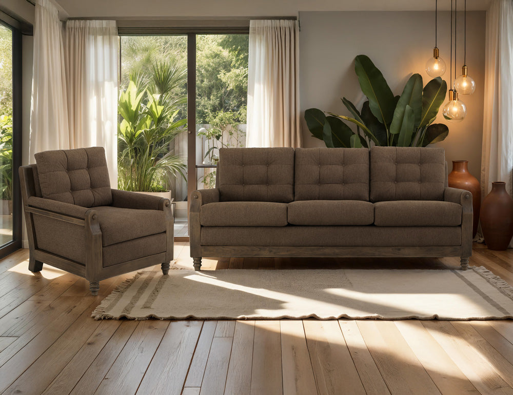 IFD - Xel-Ha II - Wooden Frame, Upholstered Sofa in Carnelian Brown - IUP574-SOF-183 view 4