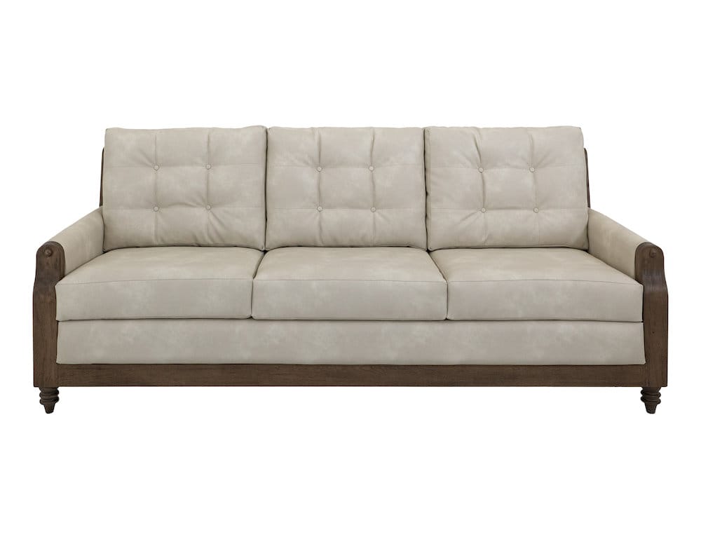 IFD  - Xel-Ha II  - Wooden Frame, Upholstered Sofa  - White  - IUP574-SOF-234 view 2