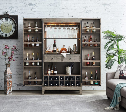 Imperial - Imperial Aurora Wine Cabinet in Stone Grey - 26-1650 view 2