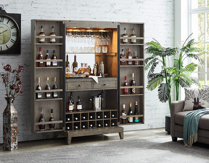 Imperial - Imperial Aurora Wine Cabinet in Stone Grey - 26-1650 view 4