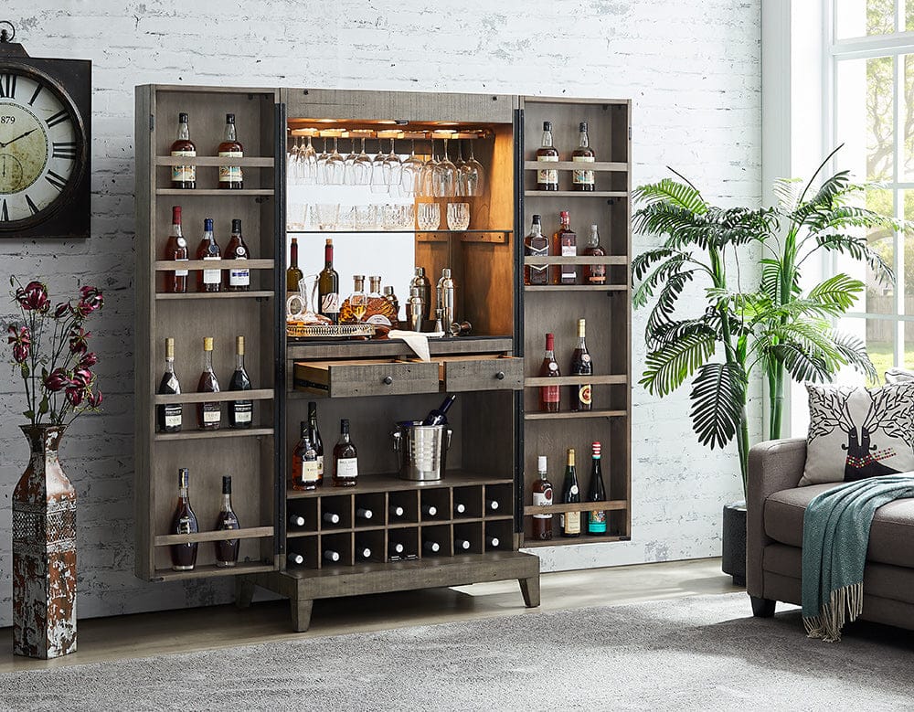 Imperial - Imperial Aurora Wine Cabinet in Stone Grey - 26-1650 view 5