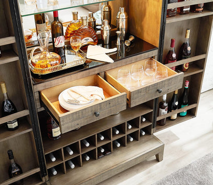 Imperial - Imperial Aurora Wine Cabinet in Stone Grey - 26-1650 view 8