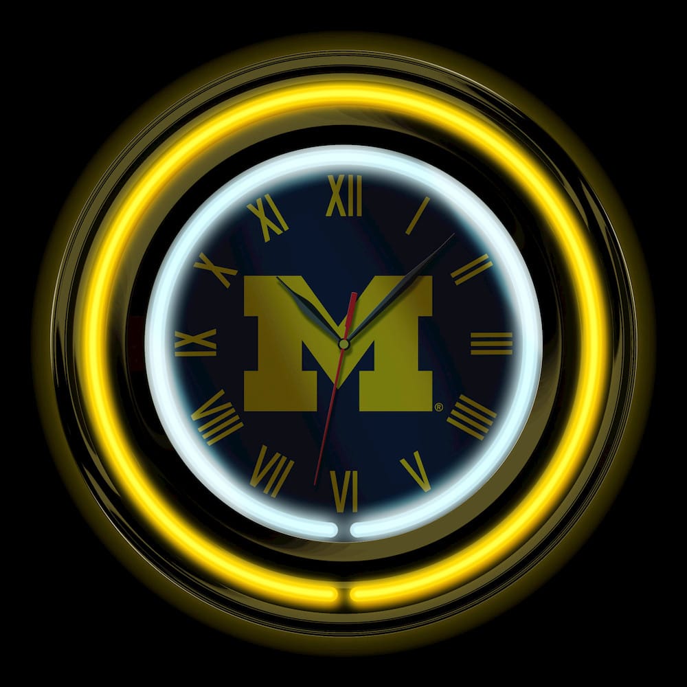 Imperial  - NCAA University of Michigan 15" Neon Clock  - IMP  705-3009 view 2