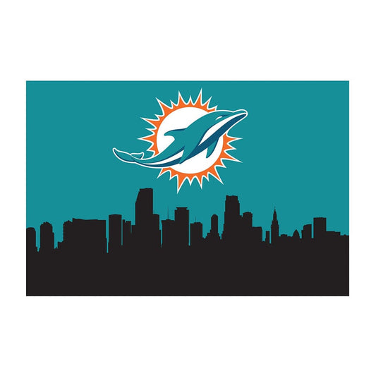 Imperial - NFL Miami Dolphins 2x3 Cityscape Washable Rug - IMP  759-1008 view 1