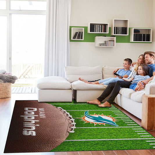 Imperial - NFL Miami Dolphins 5x7 Football Field Washable Rug - IMP  758-1008 view 2