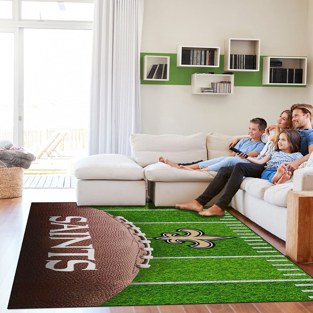 Imperial - NFL New Orleans Saints 5x7 Football Field Washable Rug - IMP  758-1031 view 2