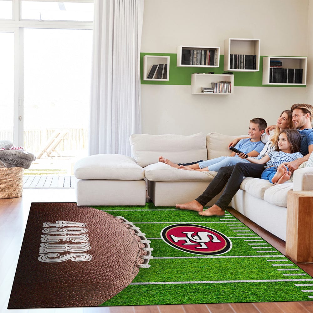 Imperial - NFL San Francisco 49ers 5x7 Football Field Washable Rug - IMP  758-1005 view 2