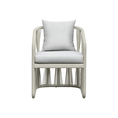 Intercon Furniture - Alexa Outdoor Dining Side Arm Chair in White - AX-CH-460AC-WHT-C view 2