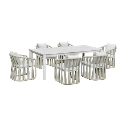 Intercon Furniture - Alexa Outdoor Dining Table  in White - AX-TA-4086-WHT-C view 5