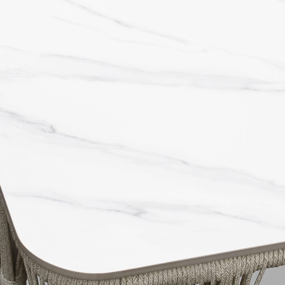 Intercon Furniture - Alexa Outdoor Seating Side Table (stone top) in White - AX-TA-2020-WHT-C view 4