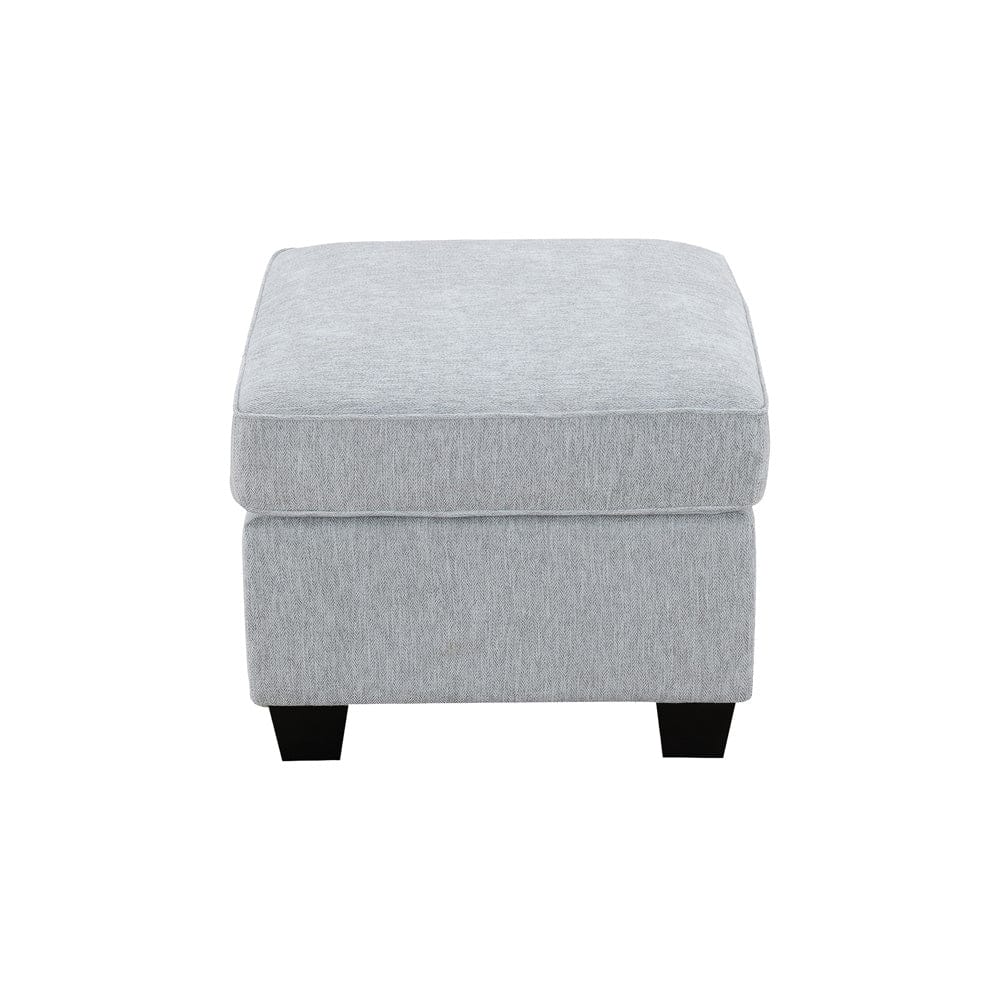 Intercon Furniture - Ashbury Ottoman in Tup Soft Gray Chenille - SY-OT-ASH34-SGC-C view 1