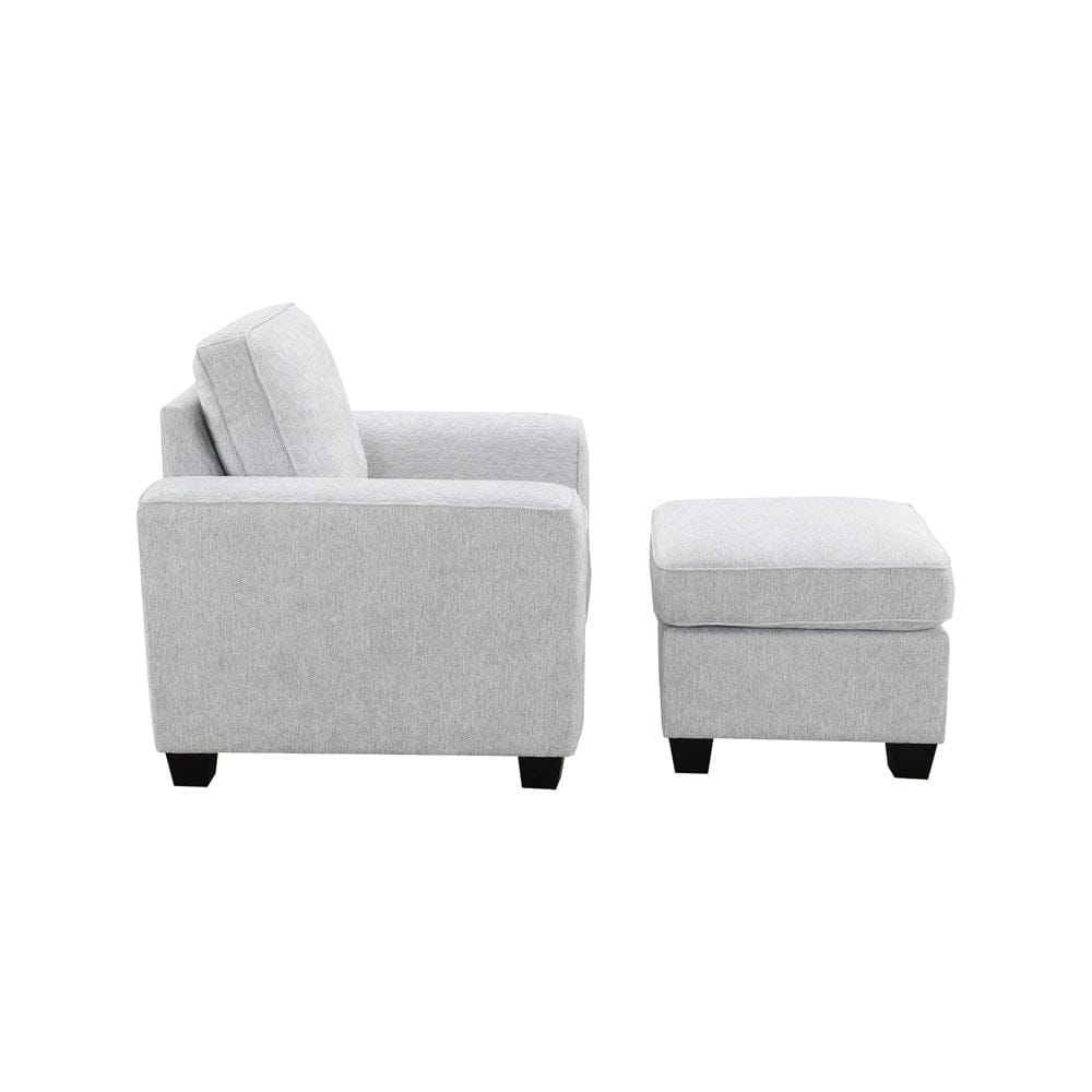 Intercon Furniture - Ashbury Ottoman in Tup Soft Gray Chenille - SY-OT-ASH34-SGC-C view 3