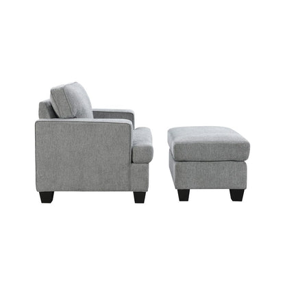 Intercon Furniture - Baldwin Ottoman in Dalton Graphite - SY-OT-BWN30-GPH-C view 3
