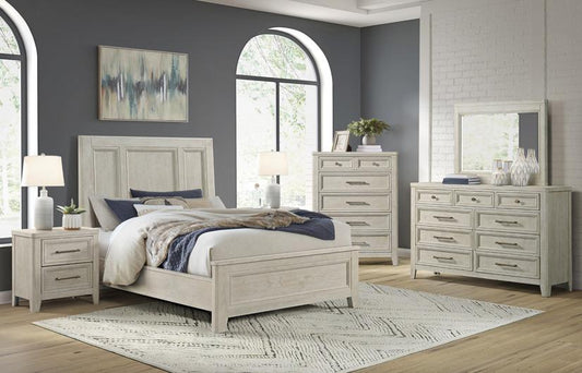 Intercon Furniture - Carlson Complete Queen Standard Bed in Washed Linen Finish veiw 2