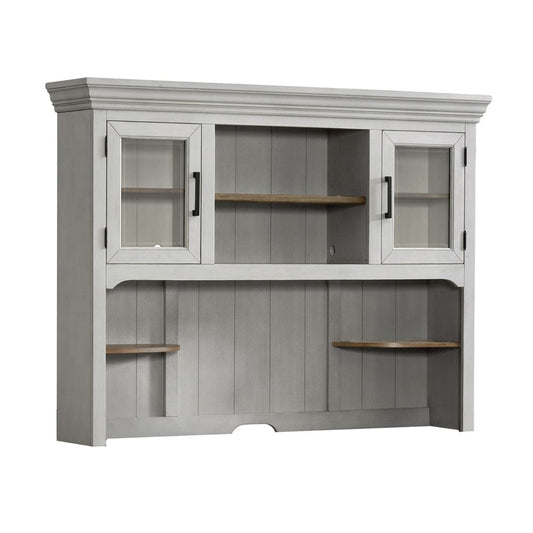 Intercon Furniture - Drake Credenza Hutch in Rustic Gray & French Oak Finish - DK-HO-6852H-RFO-C view 1