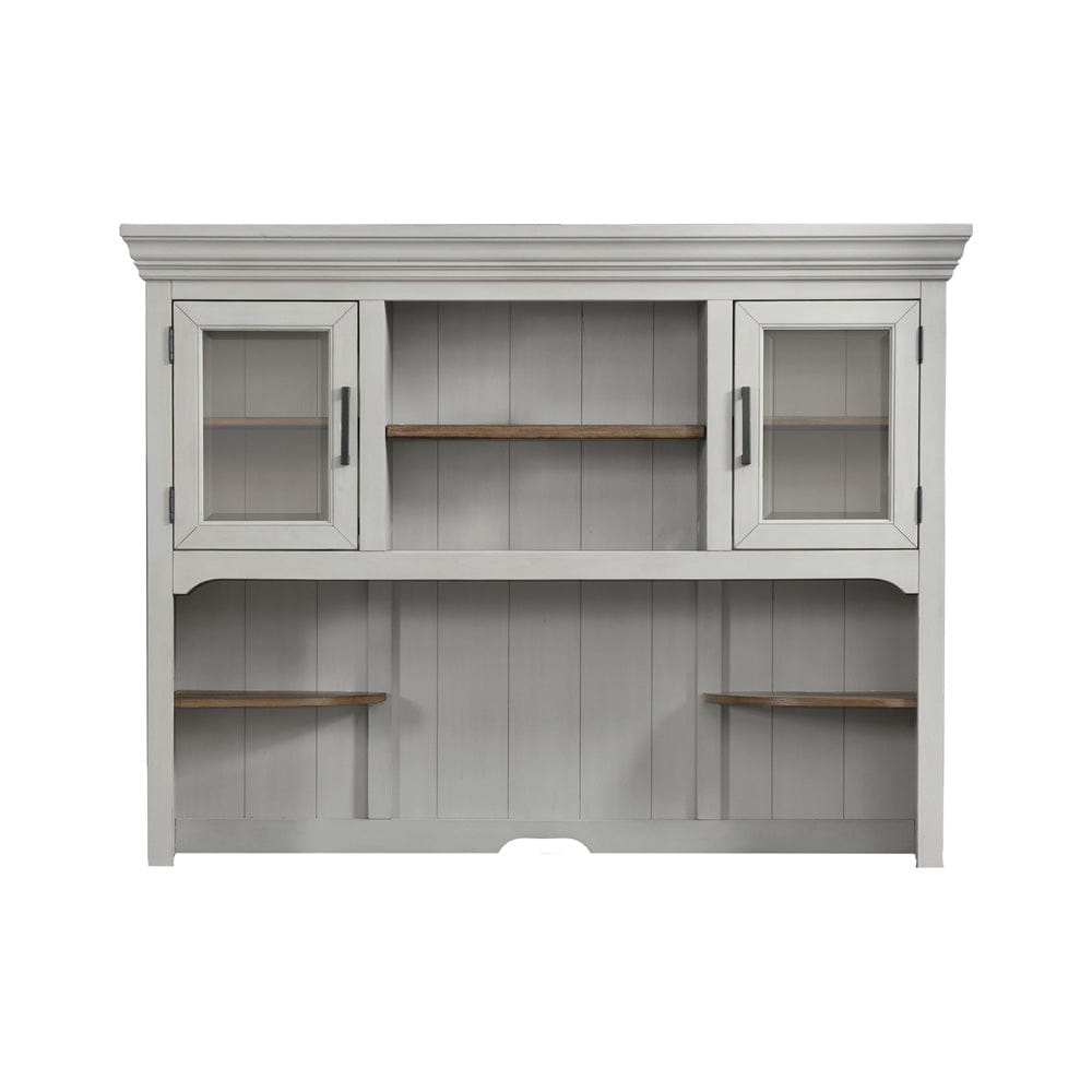 Intercon Furniture - Drake Credenza Hutch in Rustic Gray & French Oak Finish - DK-HO-6852H-RFO-C view 2