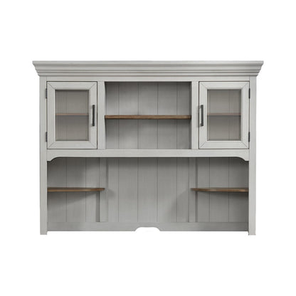 Intercon Furniture - Drake Credenza Hutch in Rustic Gray & French Oak Finish - DK-HO-6852H-RFO-C view 2