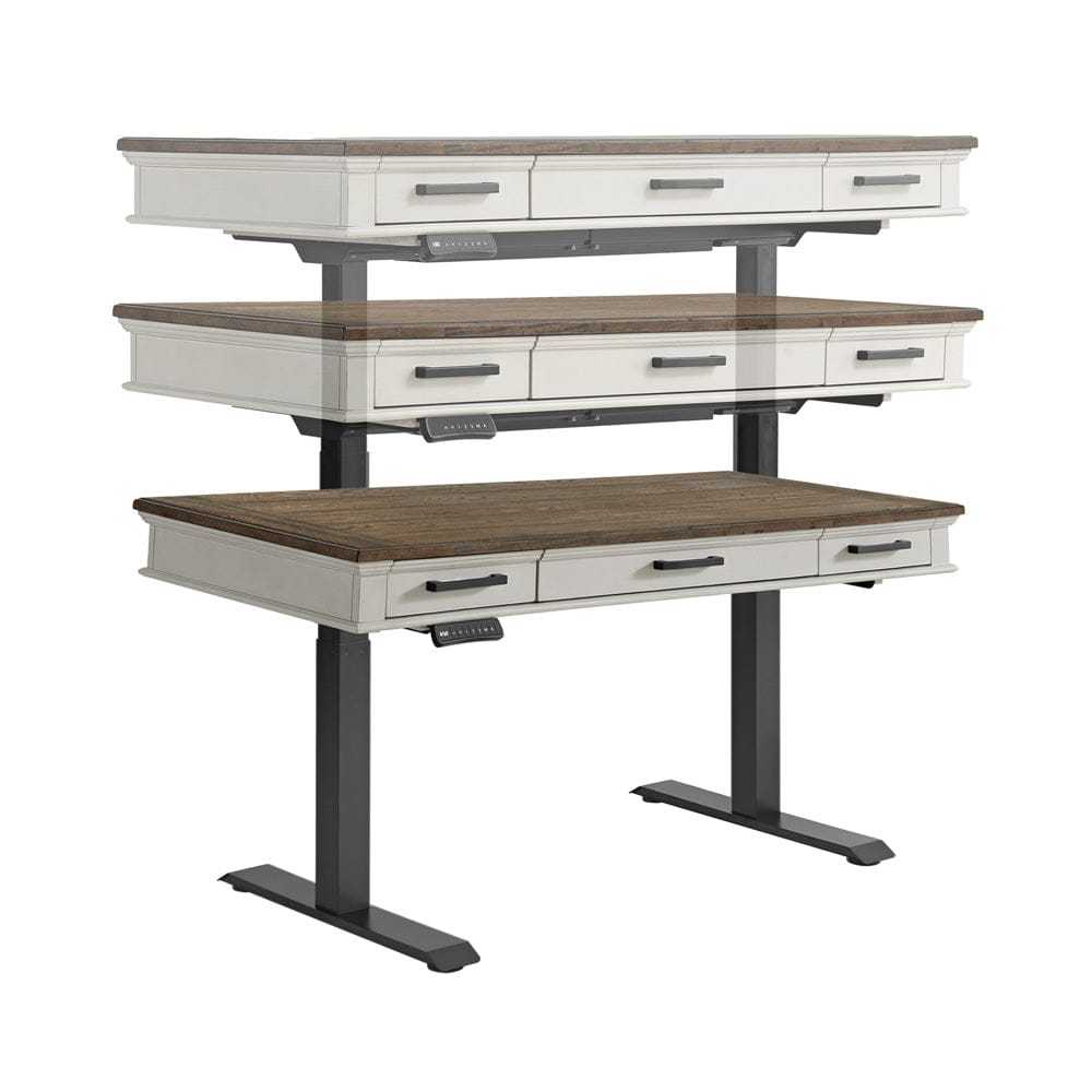 Intercon Furniture - Drake Lift Desk in Rustic Gray & French Oak Finish - DK-HO-6028L-RFO-C view 2