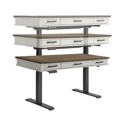 Intercon Furniture - Drake Lift Desk in Rustic Gray & French Oak Finish - DK-HO-6028L-RFO-C view 2