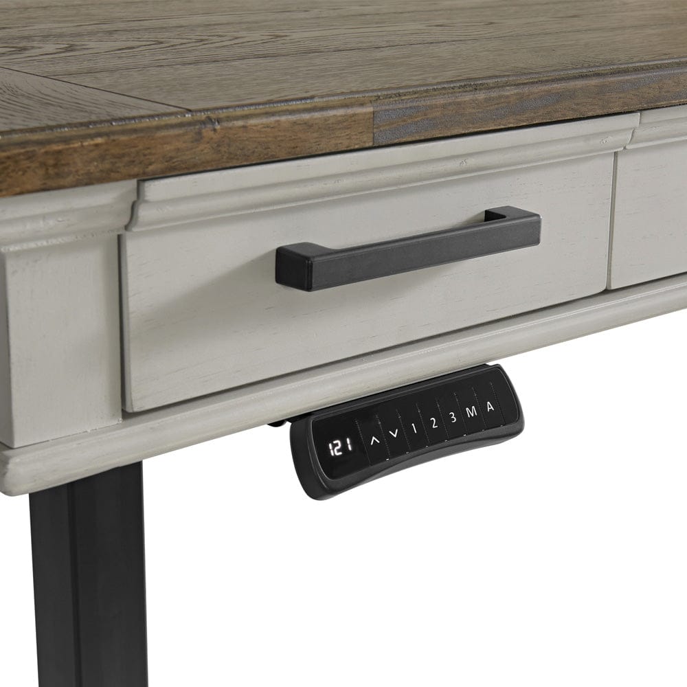 Intercon Furniture - Drake Lift Desk in Rustic Gray & French Oak Finish - DK-HO-6028L-RFO-C view 3