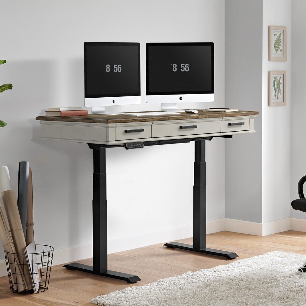 Intercon Furniture - Drake Lift Desk in Rustic Gray & French Oak Finish - DK-HO-6028L-RFO-C view 4