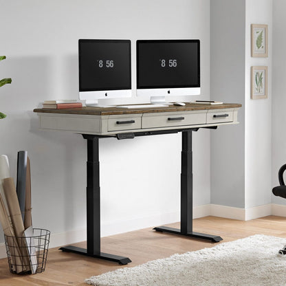 Intercon Furniture - Drake Lift Desk in Rustic Gray & French Oak Finish - DK-HO-6028L-RFO-C view 4