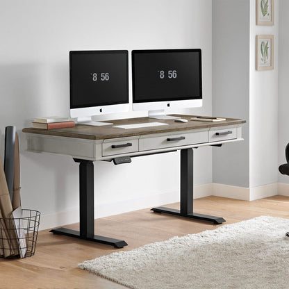 Intercon Furniture - Drake Lift Desk in Rustic Gray & French Oak Finish - DK-HO-6028L-RFO-C view 5