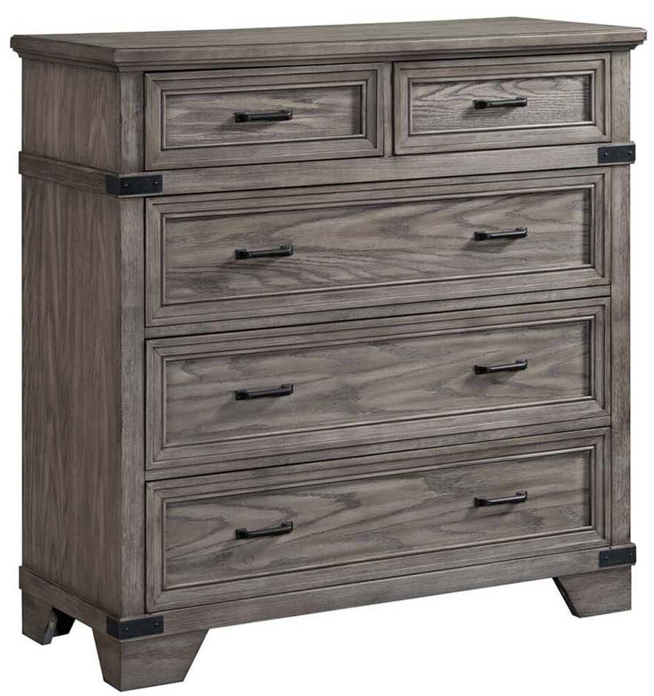 Intercon Furniture - Forge Chest, 5 Drawer Media - FG-BR-N4905M-STE-C veiw 1