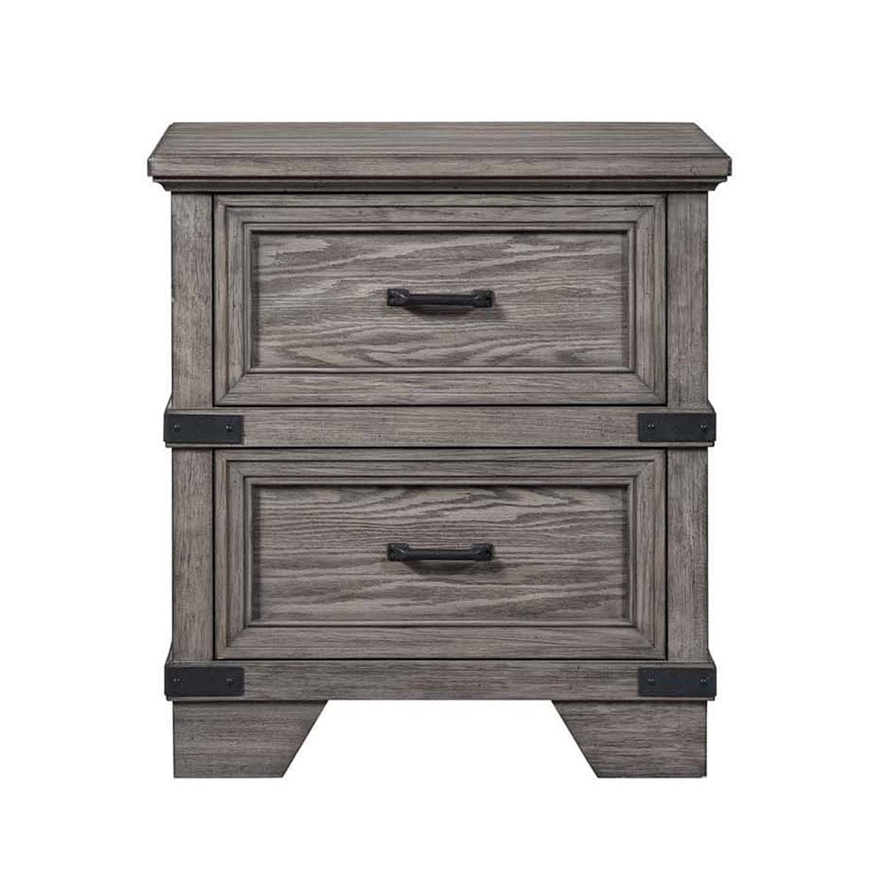 Intercon Furniture - Forge Nightstand  in Brushed Steel - FG-BR-4902-STE-C view 2
