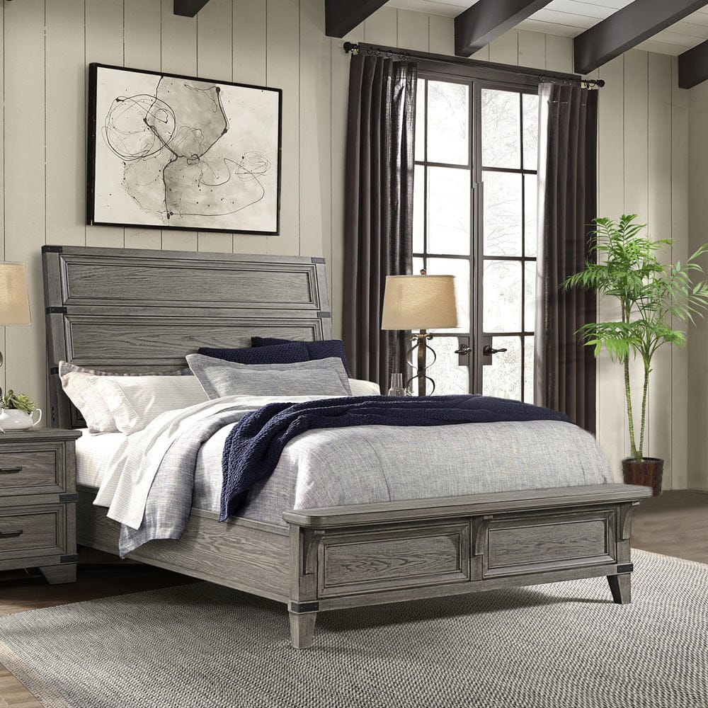 Intercon Furniture - Forge Queen Bed  in Brushed Steel - FG-BR-4965QB-STE-C view 4