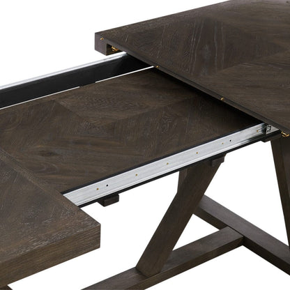 Intercon Furniture - Hearst Trestle Table in Reclaimed Chevron - HR-TA-42101-RCV-C view 3