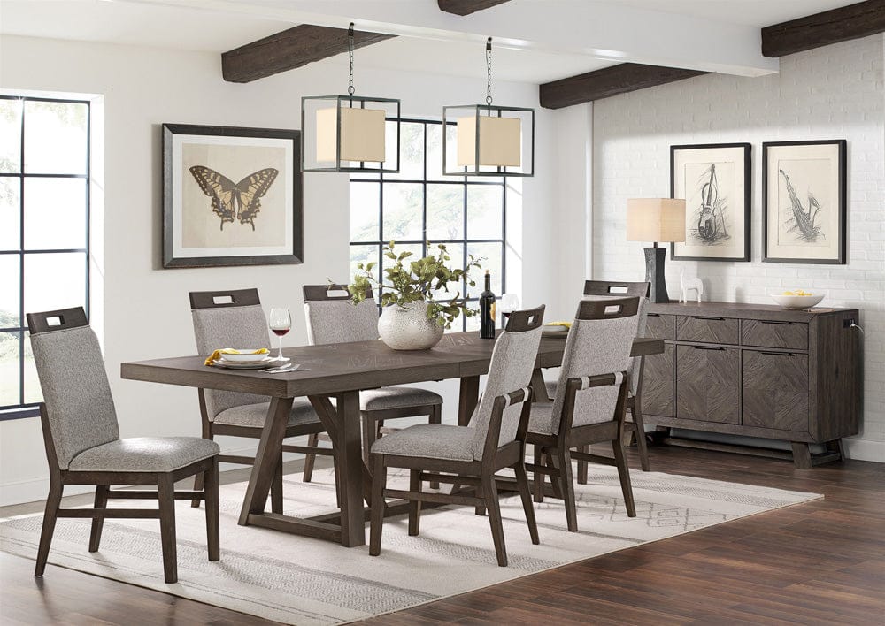Intercon Furniture - Hearst Trestle Table in Reclaimed Chevron - HR-TA-42101-RCV-C view 5