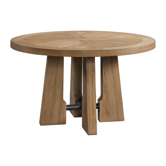 Intercon Furniture - Landmark Round Dining Table in Weathered Oak - LM-TA-5454-WOA-C view 1