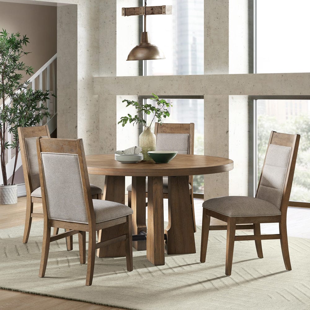 Intercon Furniture - Landmark Round Dining Table in Weathered Oak - LM-TA-5454-WOA-C view 4