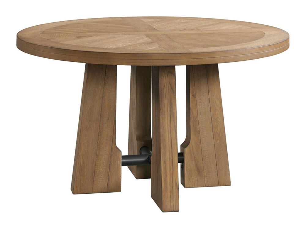 Intercon Furniture - Landmark Round Table in Weathered Oak Finish veiw 1