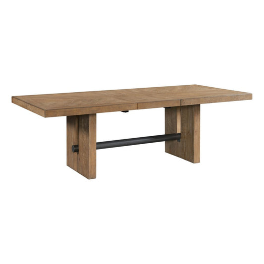 Intercon Furniture - Landmark Trestle Dining Table  in Weathered Oak - LM-TA-4296-WOA-C view 1