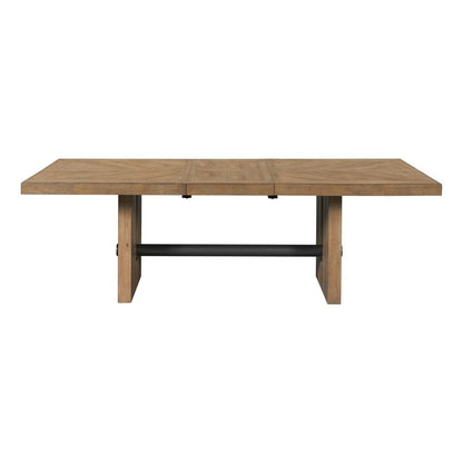 Intercon Furniture - Landmark Trestle Dining Table  in Weathered Oak - LM-TA-4296-WOA-C view 2
