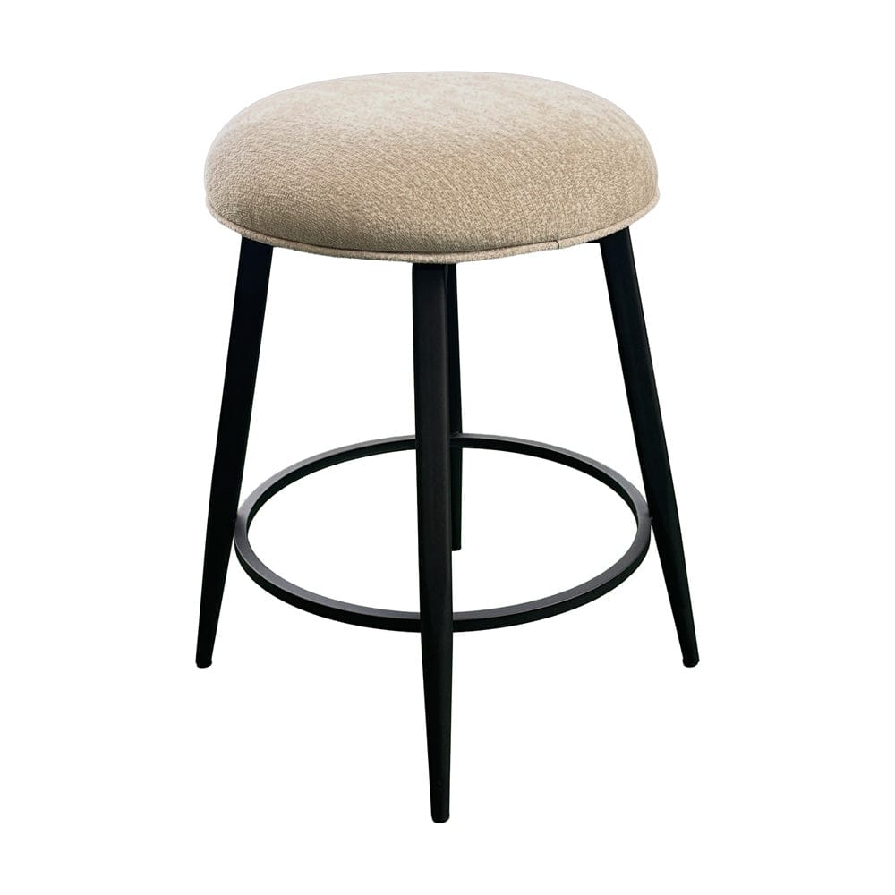 Intercon Furniture - Metal Base Barstool w-Backless Seat - Champagne Fabric in Matte - BS-BS-18C-CHM-C24 view 1