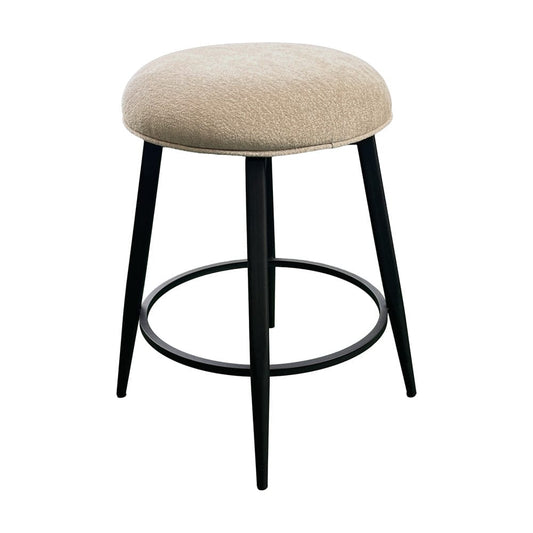 Intercon Furniture - Metal Base Barstool w-Backless Seat - Champagne Fabric in Matte - BS-BS-18C-CHM-C24 view 1