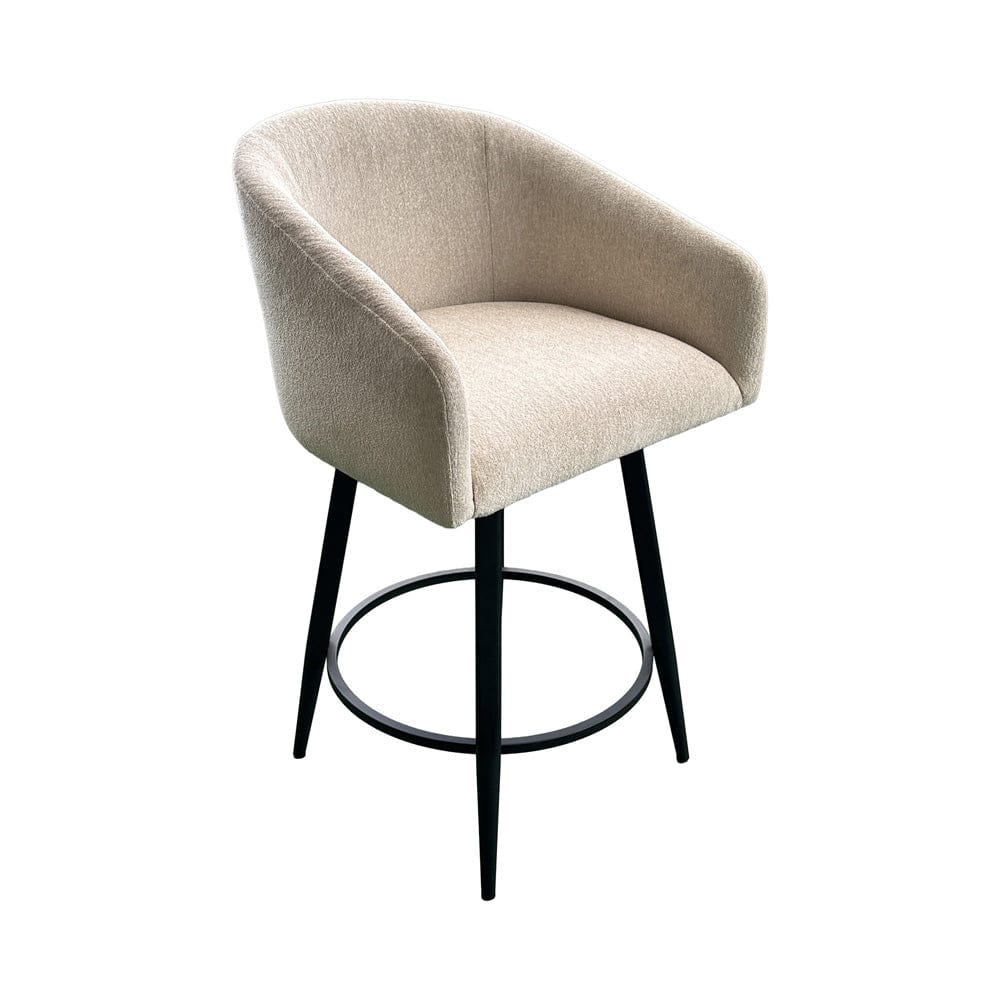 Intercon Furniture - Metal Base Barstool w-Barrel Seat - Champagne Fabric in Matte - BS-BS-130C-CHM-C24 view 1