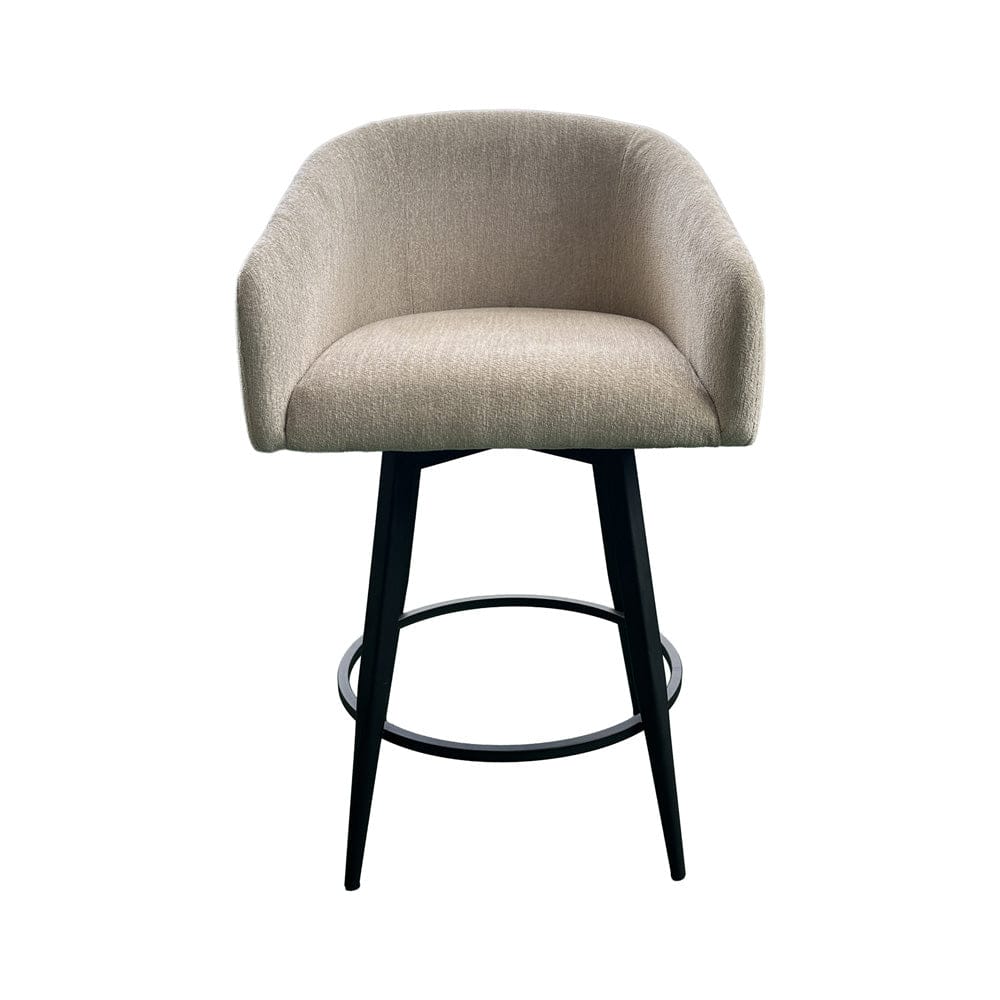 Intercon Furniture - Metal Base Barstool w-Barrel Seat - Champagne Fabric in Matte - BS-BS-130C-CHM-C24 view 2