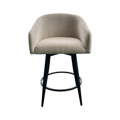 Intercon Furniture - Metal Base Barstool w-Barrel Seat - Champagne Fabric in Matte - BS-BS-130C-CHM-C24 view 2