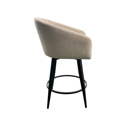 Intercon Furniture - Metal Base Barstool w-Barrel Seat - Champagne Fabric in Matte - BS-BS-130C-CHM-C24 view 3